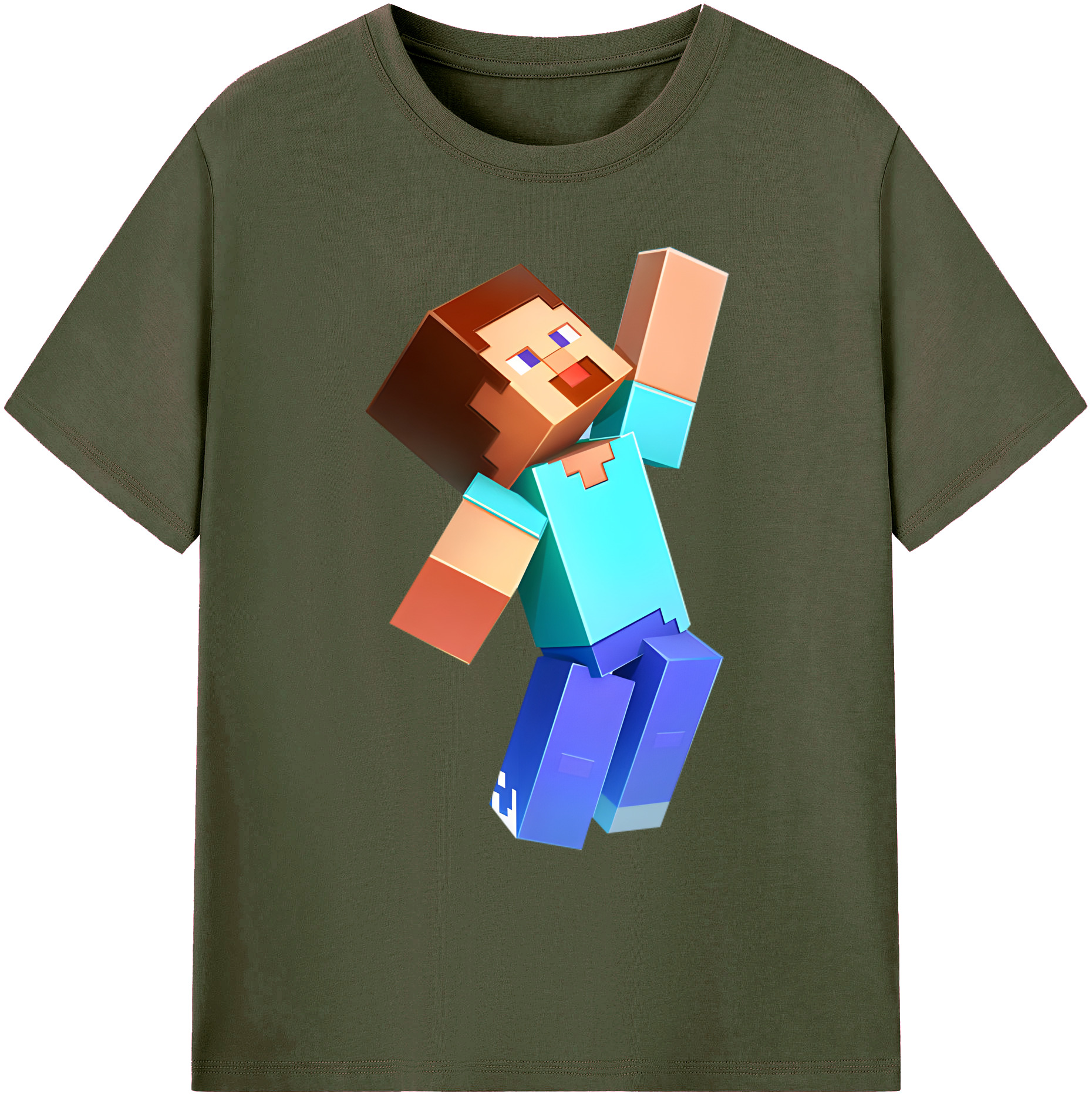 （画像用） マインクラフト ブロックの世界 Minecraft MC Block world 綿100％ メンズ半袖Tシャツ｜肌触りやわらか＆通気性